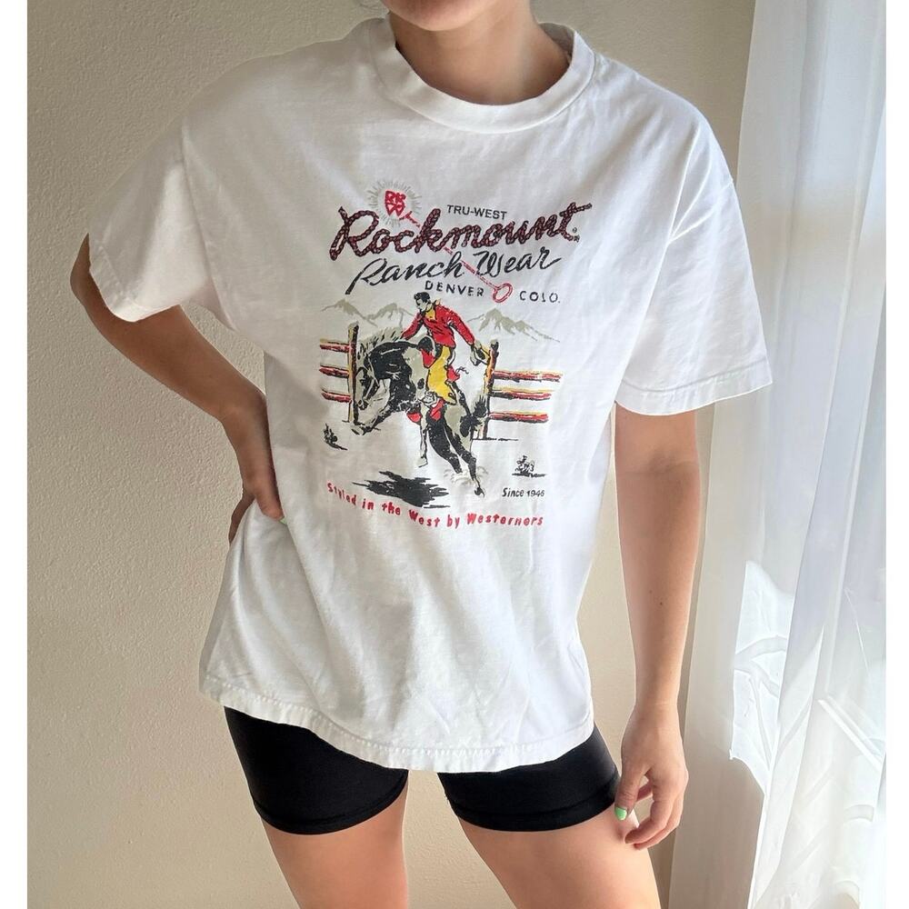 Rockmount Ranch wear Denver Crew Neck Tee western cowboy rodeo ranch wear cotton